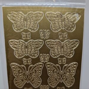 Butterfly Stickers Embossed Stickers Peel-Off Gold Self Adhesive
